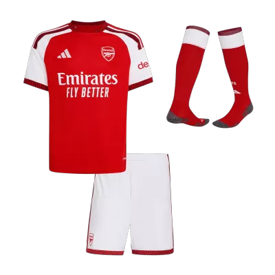 Kids Arsenal Home Full Kit (Jersey+Shorts+Socks) 2026/27 Red - gojersey