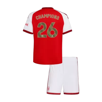 CHAMPIONS #26 Kids Arsenal Home Soccer Jersey Kit (Jersey+Shorts) 2026/27 Red - gojersey