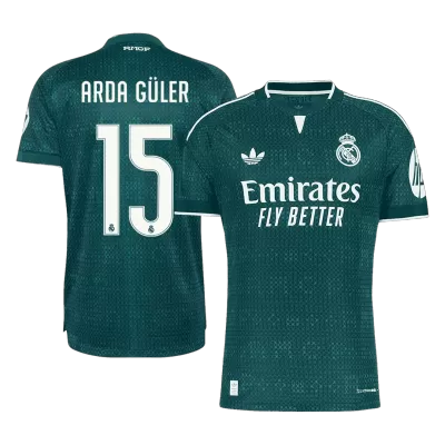 ARDA GÜLER #15 Player Version Real Madrid Away Soccer Jersey 2026/27 Green - gojersey