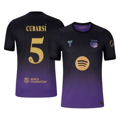 CUBARSÍ #5 Player Version Barcelona x Kobe Bryant Away Soccer Jersey 2026/27 Black/Purple - UCL - gojersey