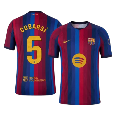 CUBARSÍ #5 Men Player Version Barcelona Home Soccer Jersey 2026/27 Red&Blue - gojersey