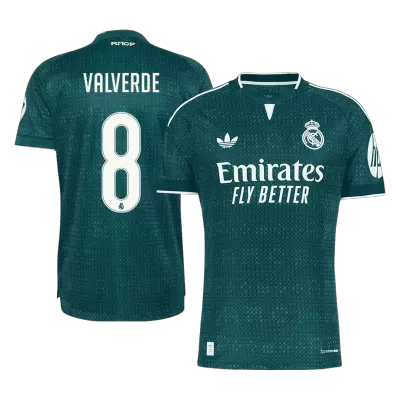 VALVERDE #8 Player Version Real Madrid Away Soccer Jersey 2026/27 Green - gojersey
