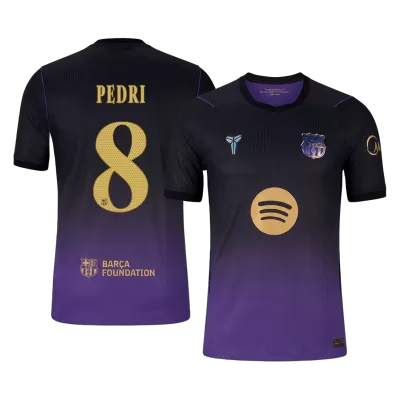 PEDRI #8 Player Version Barcelona x Kobe Bryant Away Soccer Jersey 2026/27 Black/Purple - UCL - gojersey
