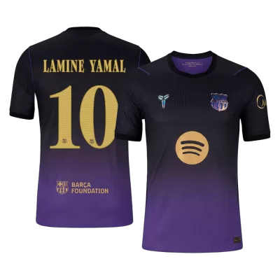 LAMINE YAMAL #10 Player Version Barcelona x Kobe Bryant Away Soccer Jersey 2026/27 Black/Purple - UCL - gojersey