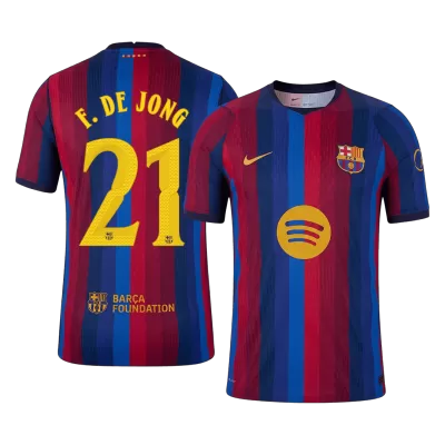 F. DE JONG #21 Men Player Version Barcelona Home Soccer Jersey 2026/27 Red&Blue - UCL - gojersey
