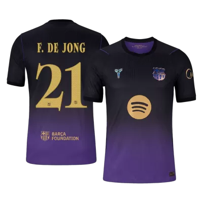 F. DE JONG #21 Player Version Barcelona x Kobe Bryant Away Soccer Jersey 2026/27 Black/Purple - UCL - gojersey