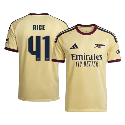 RICE #41 Player Version Arsenal Third Soccer Jersey 2026/27 Yellow - UCL - gojersey