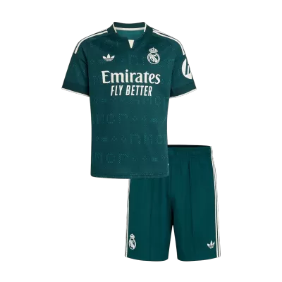 Kids Real Madrid Away Soccer Jersey Kit (Jersey+Shorts) 2026/27 Green - gojersey