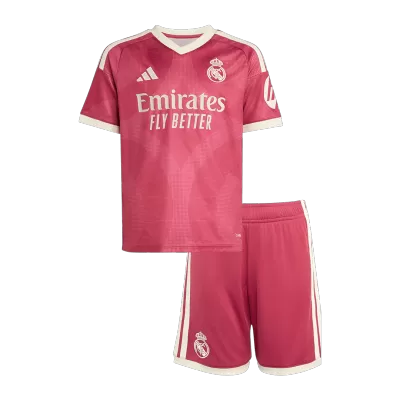 Kids Real Madrid Third Soccer Jersey Kit (Jersey+Shorts) 2026/27 Pink - gojersey