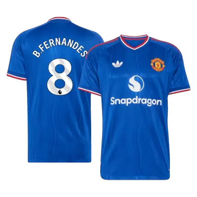 B. FERNANDES #8 Player Version Manchester United Away Soccer Jersey 2026/27 Blue - gojersey