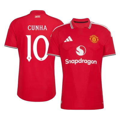 CUNHA #10 Player Version 26/27 Manchester United Home Soccer Jersey Red - UCL - gojersey