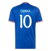 CUNHA #10 Player Version Manchester United Away Soccer Jersey 2026/27 Blue - UCL - gojersey