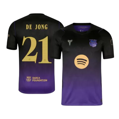 F. DE JONG #21 Player Version Barcelona x Kobe Bryant Away Soccer Jersey 2026/27 Black/Purple - UCL - gojersey