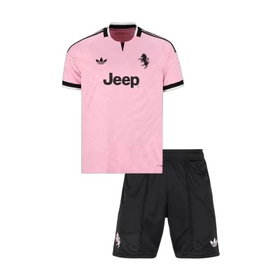 Kids Juventus Away Soccer Jersey Kit (Jersey+Shorts) 2026/27 Pink - gojersey