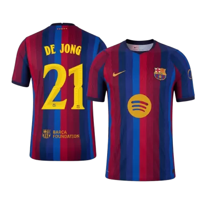F. DE JONG #21 Men Player Version Barcelona Home Soccer Jersey 2026/27 Red&Blue - UCL - gojersey