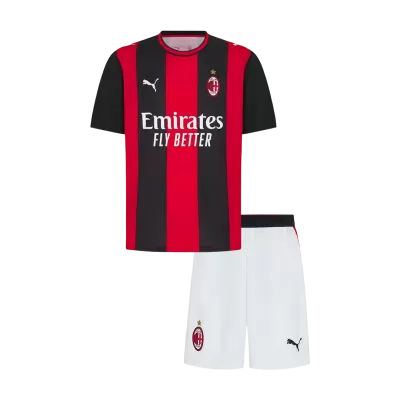 Kids AC Milan Home Soccer Jersey Kit (Jersey+Shorts) 2026/27 Red&Black - gojersey