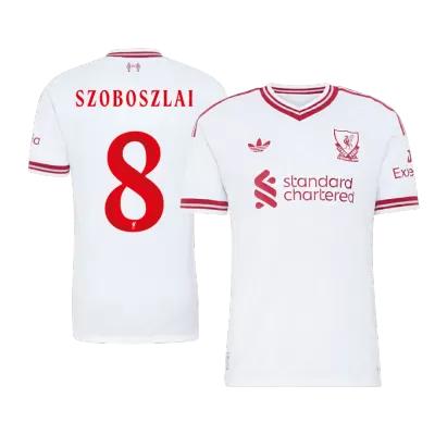 SZOBOSZLAI #8 Player Version Liverpool Away Soccer Jersey 2026/27 White - UCL - gojersey