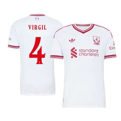 VIRGIL #4 Player Version Liverpool Away Soccer Jersey 2026/27 White - UCL - gojersey