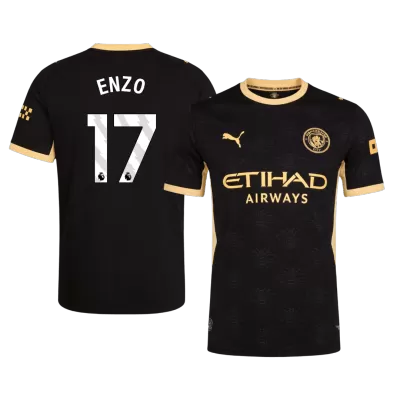 ENZO #17 Player Version Manchester City Away Soccer Jersey 2026/27 Black - gojersey