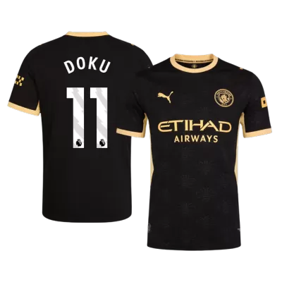 DOKU #11 Player Version Manchester City Away Soccer Jersey 2026/27 Black - gojersey