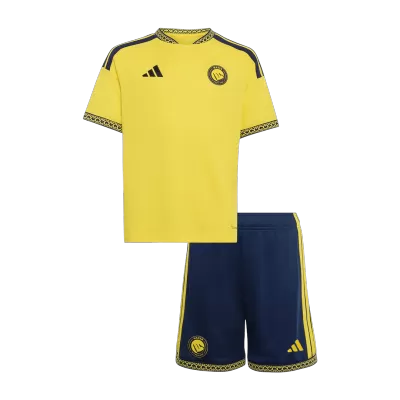 Kids Al Nassr Home Soccer Jersey Kit (Jersey+Shorts) 2026/27 Yellow - gojersey
