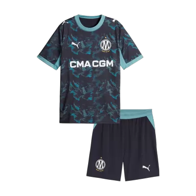 Kids Marseille Away Soccer Jersey Kit (Jersey+Shorts) 2026/27 Navy - gojersey