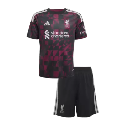 Kids Liverpool Third Soccer Jersey Kit (Jersey+Shorts) 2026/27 Red&Black - gojersey