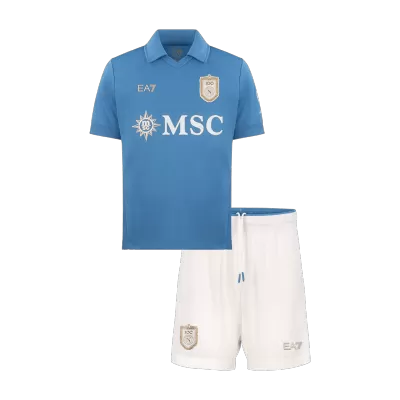 Kids Napoli Home Soccer Jersey Kit (Jersey+Shorts) 2026/27 Blue - gojersey