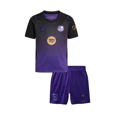 Kids Barcelona Away Soccer Jersey Kit (Jersey+Shorts) 2026/27 Purple - gojersey