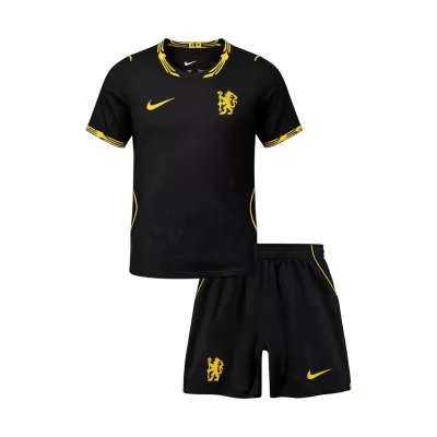 Kids Chelsea Away Soccer Jersey Kit (Jersey+Shorts) 2026/27 Black - gojersey