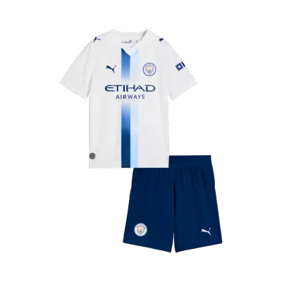 Kids Manchester City Third Soccer Jersey Kit (Jersey+Shorts) 2026/27 White - gojersey