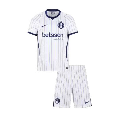 Kids Inter Milan Away Soccer Jersey Kit (Jersey+Shorts) 2026/27 White - gojersey