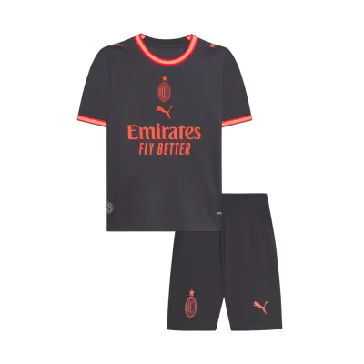 Kids AC Milan Third Soccer Jersey Kit (Jersey+Shorts) 2026/27 Black - gojersey