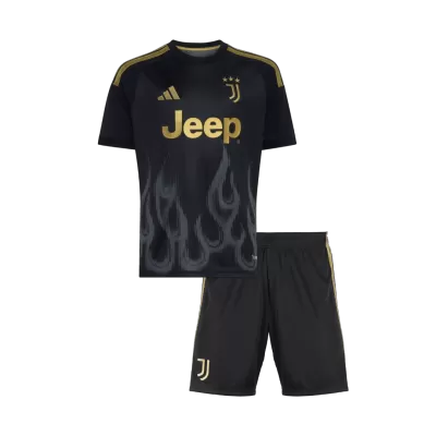 Kids Juventus Third Soccer Jersey Kit (Jersey+Shorts) 2026/27 Black - gojersey