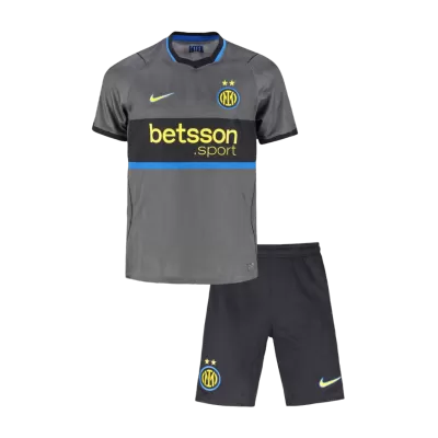 Kids Inter Milan Third Soccer Jersey Kit (Jersey+Shorts) 2026/27 Gray - gojersey
